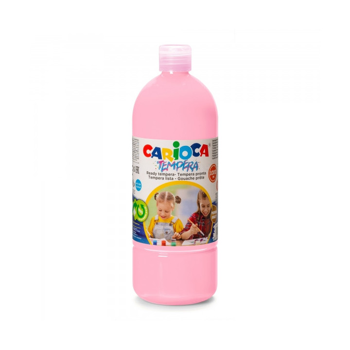 Carioca Botella Tempera 1000ml - Colores Superlavables - Faciles de Mezclar - Aplicable en Materiales Porosos - Alta Opacidad -