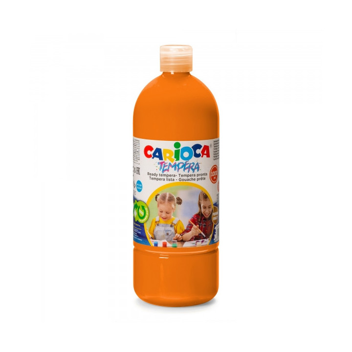 Carioca Botella Tempera 1000ml - Colores Superlavables - Faciles de Mezclar - Aplicable en Materiales Porosos - Alta Opacidad -