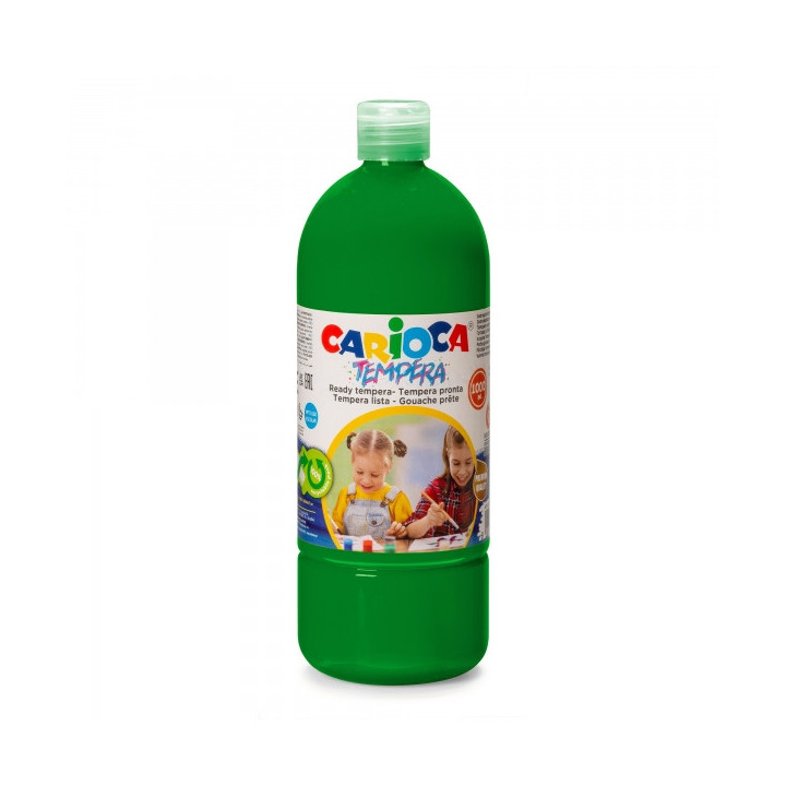 Carioca Botella de Tempera - 1000ml - Colores Superlavables - Faciles de Mezclar - Aplicable en Materiales Porosos - Alta Opaci