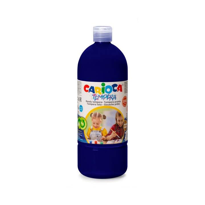 Carioca Botella de Tempera 1000ml - Colores Superlavables - Faciles de Mezclar - Aplicable en Materiales Porosos - Alta Opacida