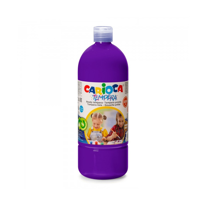 Carioca Botella de Tempera - 1000ml - Colores Superlavables - Faciles de Mezclar - Aplicable en Materiales Porosos - Alta Opaci