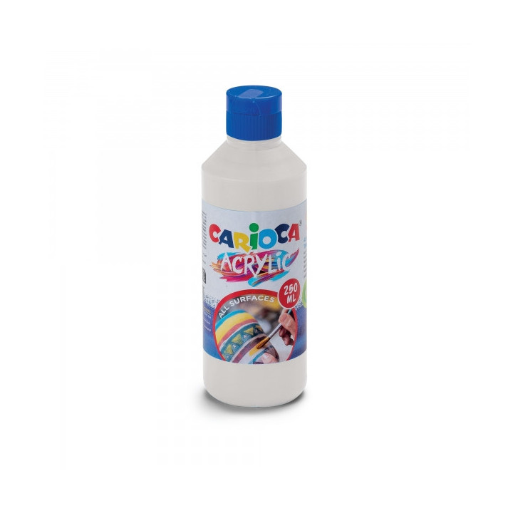 Carioca Botella de 250ml de Tempera Acrilica - Colores Brillantes y Resistentes a la Luz - Efecto Tridimensional - Apto para To