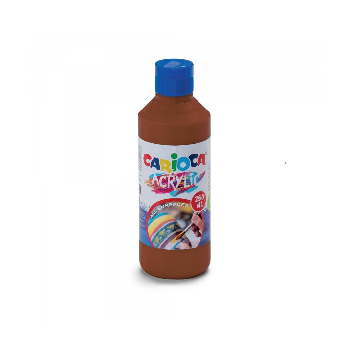 Carioca Botella de 250ml de Tempera Acrilica - Colores Brillantes - Resistente a la Luz - Efecto Tridimensional - Apto para Tod