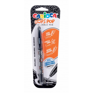 Carioca Oops Boligrafo Borrable - Tinta Termo Sensible - Empuñadura Texturizada - Punta de 0.7mm - Doble Goma - Recambios Comp