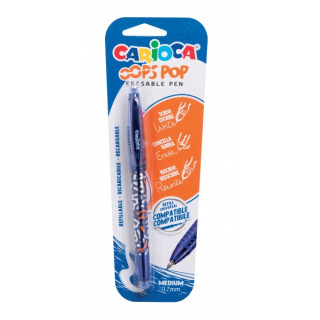 Carioca Oops Pop Boligrafo Borrable - Termo Sensible - Empuñadura Texturizada - Punta de 0.7mm - Doble Goma - Recambios Compat