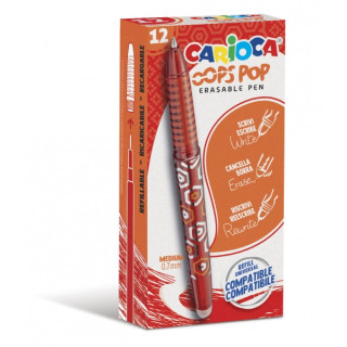 Carioca Oops Pop Boligrafos Borrables - Tinta Termo Sensible - Empuñadura Texturizada - Punta de 0.7mm - Doble Goma - Recambio