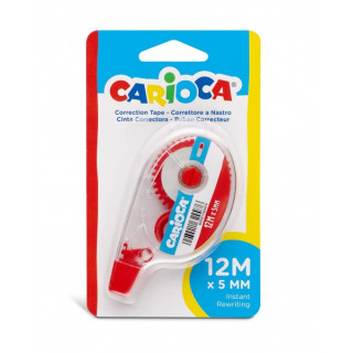 Carioca Cinta Correctora 5mm x 12m - Ideal para Cualquier Tipo de Papel - Color Blanco