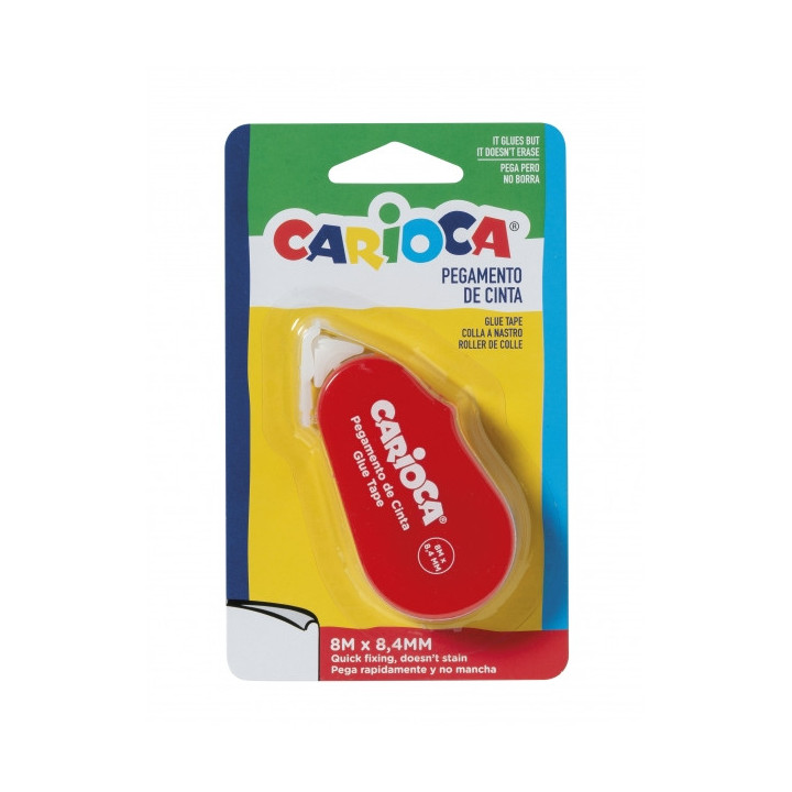 Carioca Glue Tape Cinta Adhesiva - Precisa y Rapida - Ideal para Todo Tipo de Papel - Color Varios