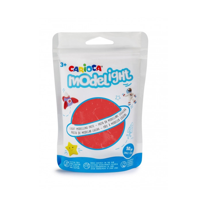 Carioca Modelight Pack de Pasta de Moldear Super Ligera - Elastica y Maleable - Se Seca al Aire - No Ensucia las Manos - Reutil