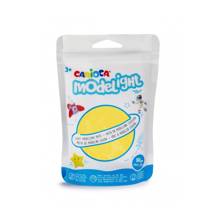 Carioca Modelight Pack de Pasta de Moldear Super Ligera - Elastica y Maleable - Se Seca al Aire - No Ensucia las Manos - Colore