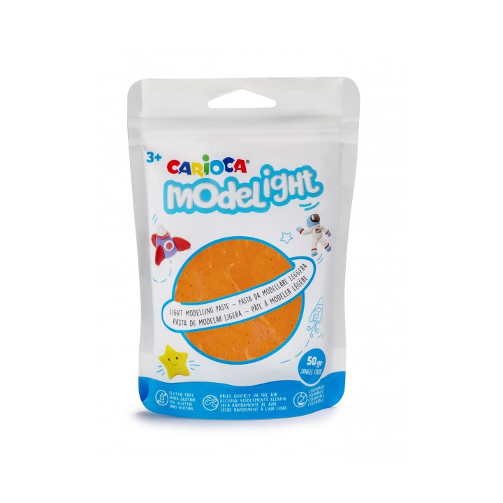 Carioca Modelight Pack de Pasta de Moldear Super Ligera - Elastica y Maleable - Se Seca al Aire - No Ensucia las Manos - Reutil