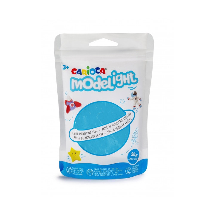 Carioca Modelight Pack de Pasta de Moldear Super Ligera - Elastica y Maleable - Se Seca al Aire - No Ensucia las Manos - Reutil