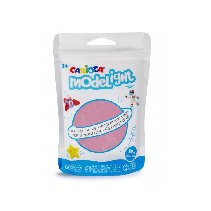 Carioca Modelight Pack de Pasta de Moldear Super Ligera - Elastica y Maleable - Se Seca al Aire - No Ensucia las Manos - Reutil