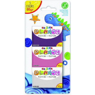 Carioca Blister 3 Plastilinax60gr - Facil de Usar - No Se Seca - Reutilizable - Colores Brillantes y Mezclables - Libre de Glut