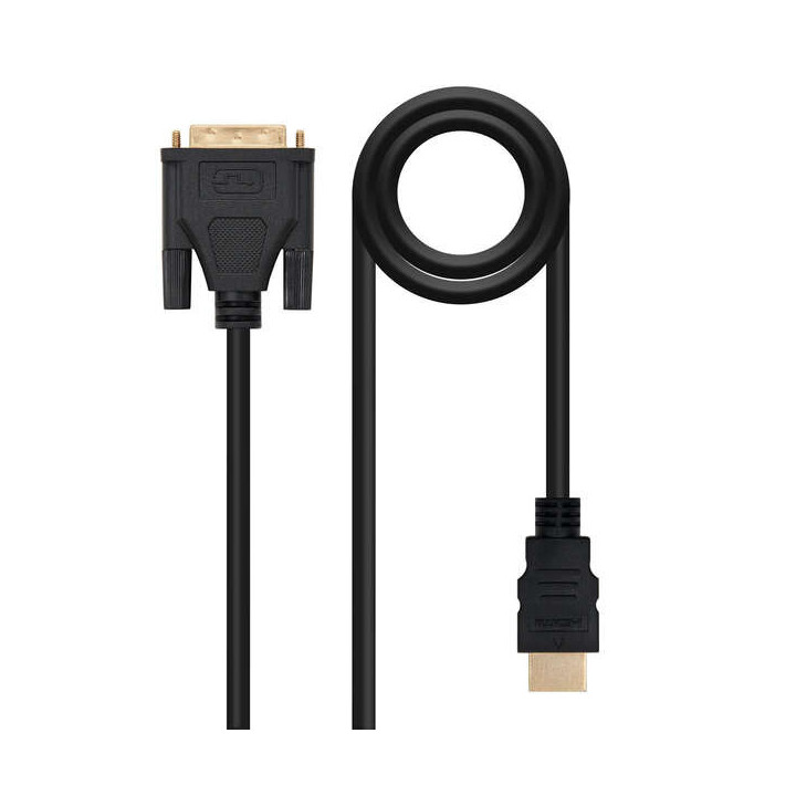Nanocable Cable DVI 18+5 Macho a HDMI Macho 3m - Color Negro