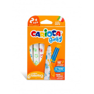 Carioca Baby Marker Pack de 6 Rotuladores - Punta Redonda y Bloqueada - Cuerpo de Gran Dimension - Superlavables - Dermatologic