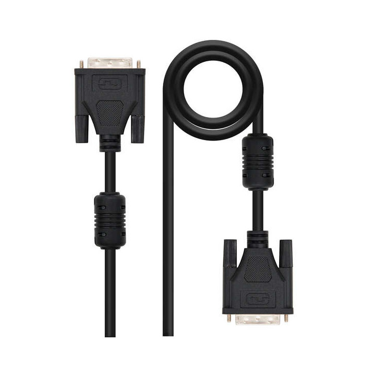 Nanocable Cable DVI Dual Link 24+1 Macho a DVI 24+1 Macho 5m - Color Negro