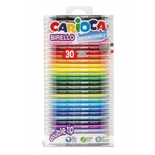 Carioca Birello Pack de 30 Rotuladores Edicion Especial - Doble Punta Fina y Media - Tinta Superlavable No Toxica - Lavable de
