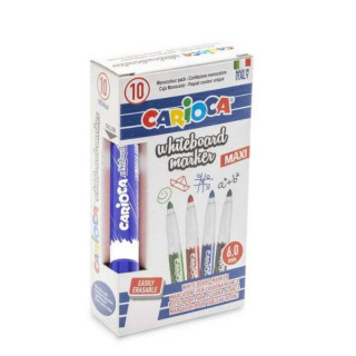 Carioca Maxi Rotulador para Pizarra Blanca - Tapa con Clip - Se Borra Facilmente - Se Seca Rapidamente - Punta de Ø 6mm - Colo