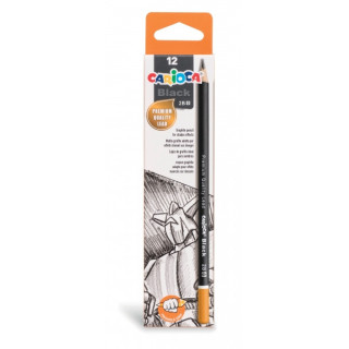 Carioca Pack de 12 Lapices de Grafito Black 2B - Facil de Borrar y Sacar Punta - Cuerpo Triangular Agradable al Tacto - Mina Re