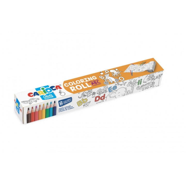 Carioca Coloring Roll Abc Rollo de Papel Adhesivo para Colorear - Aplicable en Superficies Verticales u Horizontales - Pegable
