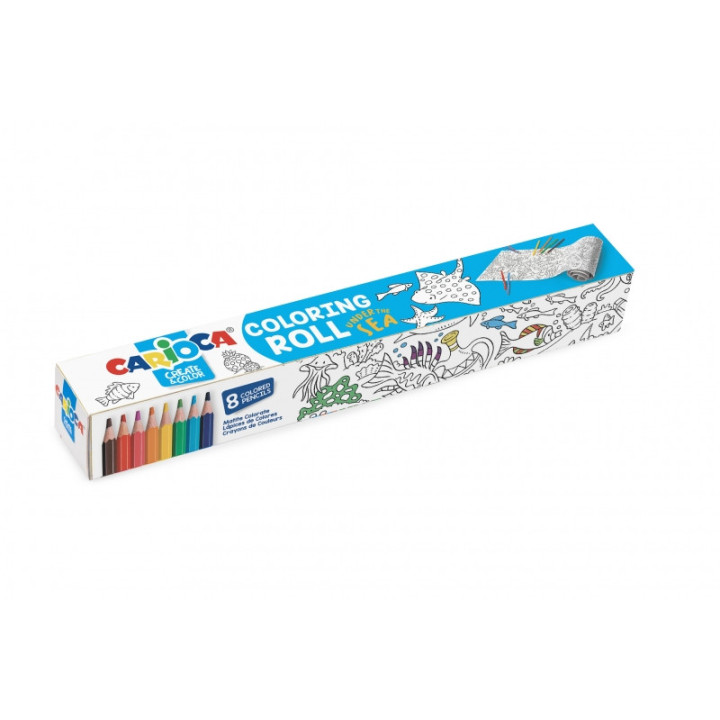 Carioca Coloring Roll Under The Sea Papel Adhesivo para Colorear - Aplicable en Superficies Verticales u Horizontales - Reutili