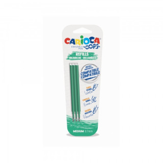 Carioca Oops Pack de 3 Recambios para Boligrafo Borrable - Tinta Termo Sensible - Punta de 0.7mm - Compatibles con Boligrafo Oo