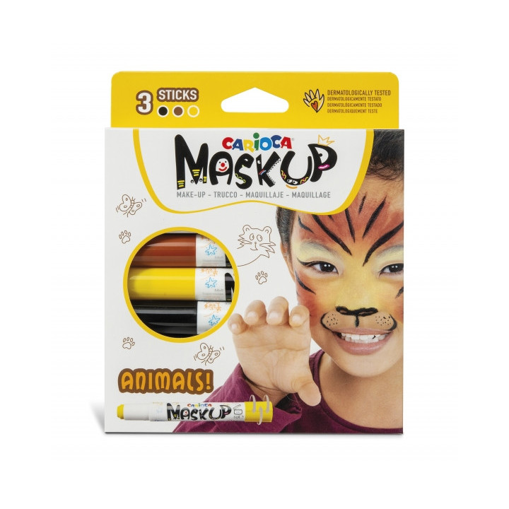 Carioca Colori Pelle Pack de 3 Colores para la Piel en Barra - Colores Brillantes - Lavables - Base Agua - Incluye Dos Tutorial