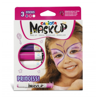 Carioca Mask Up Pack de 3 Colores para la Piel Princess - Colores Brillantes - Lavables - Base Agua - Incluye Dos Tutoriales Pa