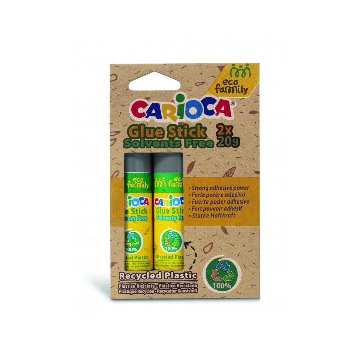 Carioca Eco Family Pack de 2 Pegamentos de Barra - Ideal para Casa