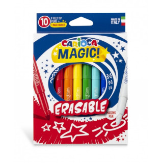Carioca Magic Markers Pack de 10 Rotuladores Magicos Erasable - Tinta Magica Cambia de Color - Incluye Rotulador Magink para Bo