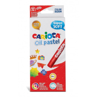 Carioca Pack de 12 Pasteles al Oleo - Maxi Cuerpo Ø 10mm - Lavables - Resistentes a la Luz - Faciles de Mezclar - Uso en Papel