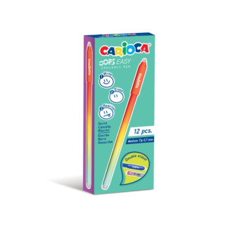 Carioca Oops Easy Boligrafo Borrable con Punta de Ø 0.7mm - Tinta Termo Sensible - Cuerpo con Efecto Degradado - Doble Goma -