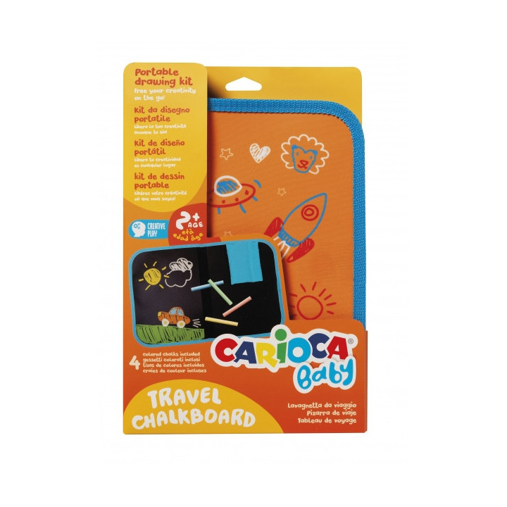 Carioca Kit de Dibujo Portatil para Niños - a Partir de 24 Meses - Perfecto para Jugar Fuera de Casa - Formato A4 - Contiene 4