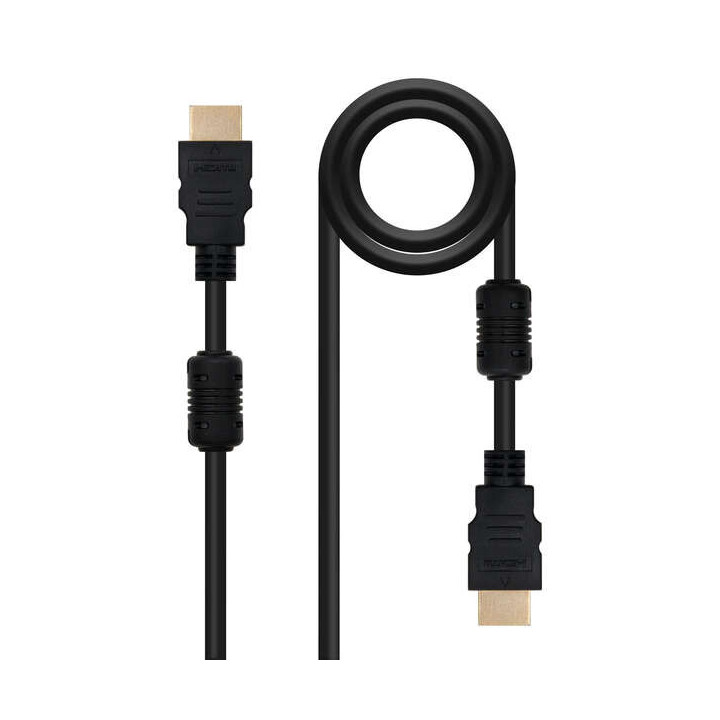 Nanocable Cable HDMI v1.4 con Ferrita Macho a HDMI v1.4 con Ferrita Macho 10m - Alta Velocidad - Color Negro