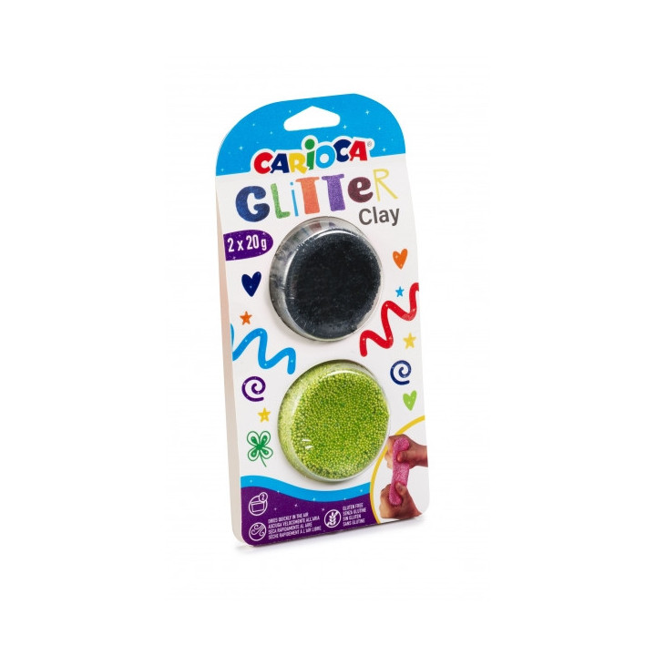 Carioca Pack de 8 Pastas de Moldear Purpurina - Super Ligera - Elastica y Maleable - Efecto Glitter - Se Seca al Aire - Perfect