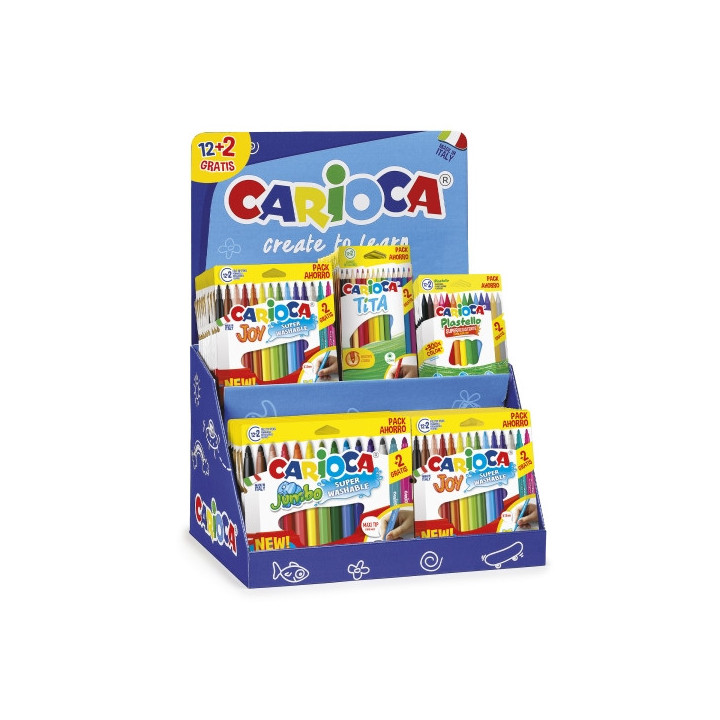 Carioca Expositor 12+2 Incluye 18 Joy Bolsa Papel 12+2