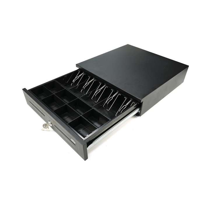 AVPos Cash-U290 Cajon Portamonedas 41cm Automatico - 5 Posiciones Billetes - 8 Posiciones Monedas - RJ11 - Acero Alta Resistenc