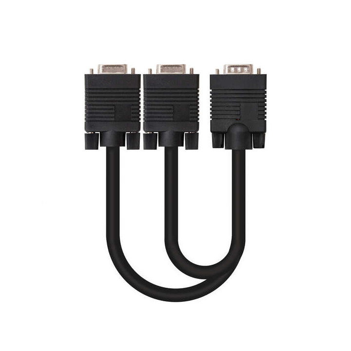 Nanocable Cable Bifurcador SVGA - HDB15/M-2xHDB15/H - 45 cm - Color Negro