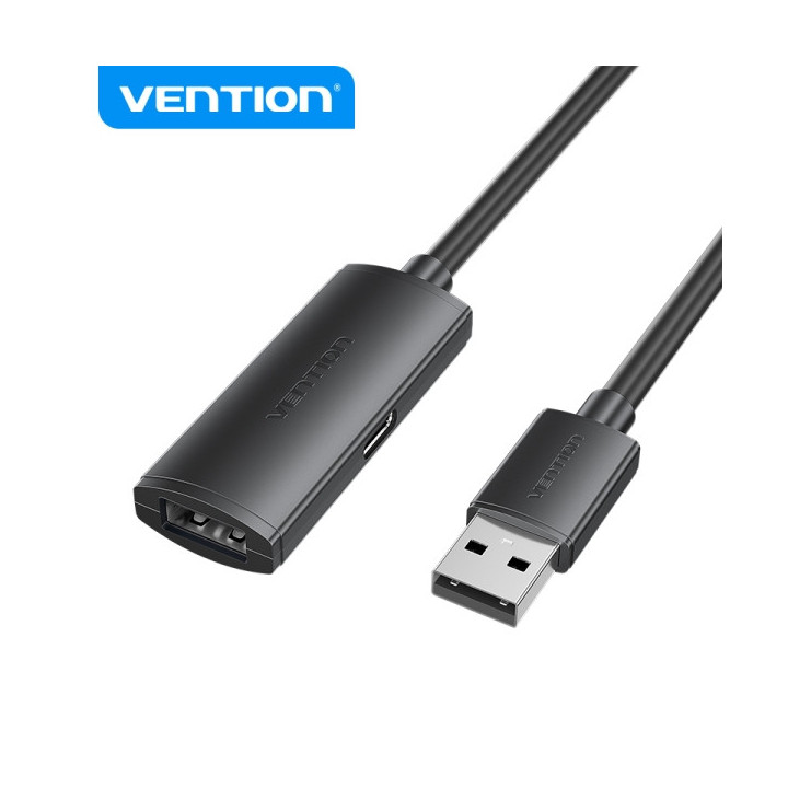Vention Cable de Extension Activo USB 2.0 - Transferencia 480 Mbps - Conexion Estable - Color Negro