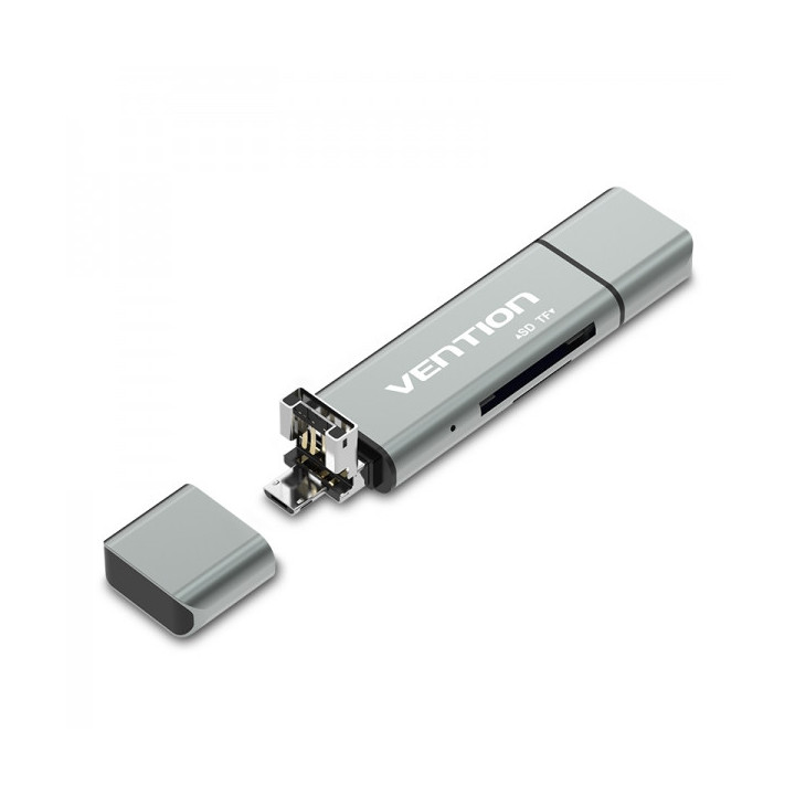 Vention Lector de Tarjetas Externo USB 2.0 - Color Gris