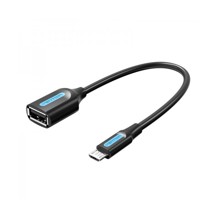 Vention Cable OTG USB 2.0 Micro-B Macho a USB A Hembra - 0.15m - Color Negro