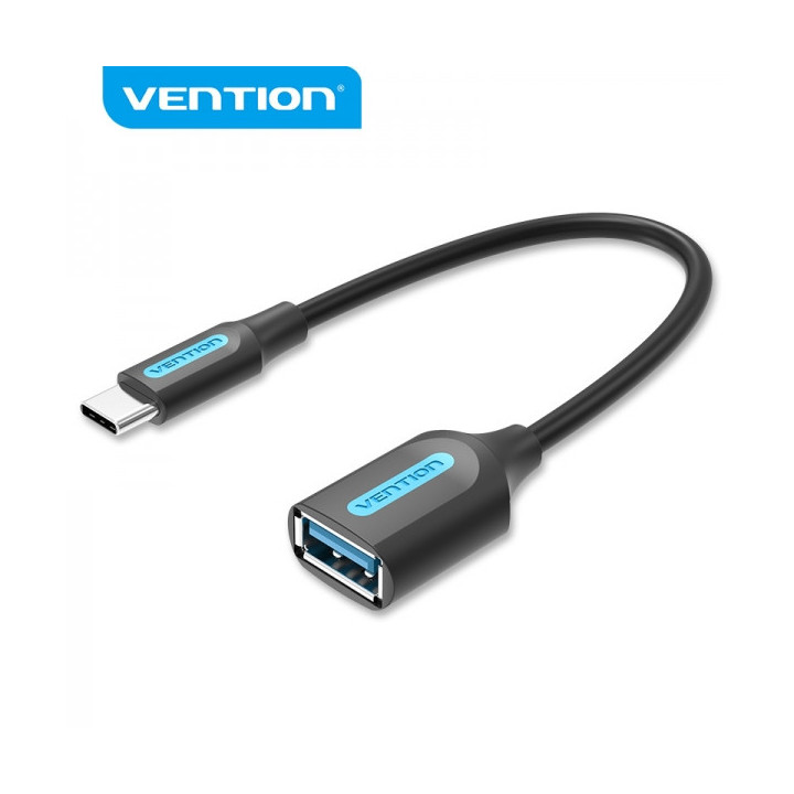 Vention Adaptador USB 3.1 Macho a USB-C Hembra - 0.15m - Color Negro