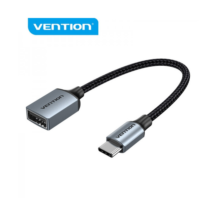 Vention Conversor USB-C Macho a USB Hembra - 0.15m - Color Gris
