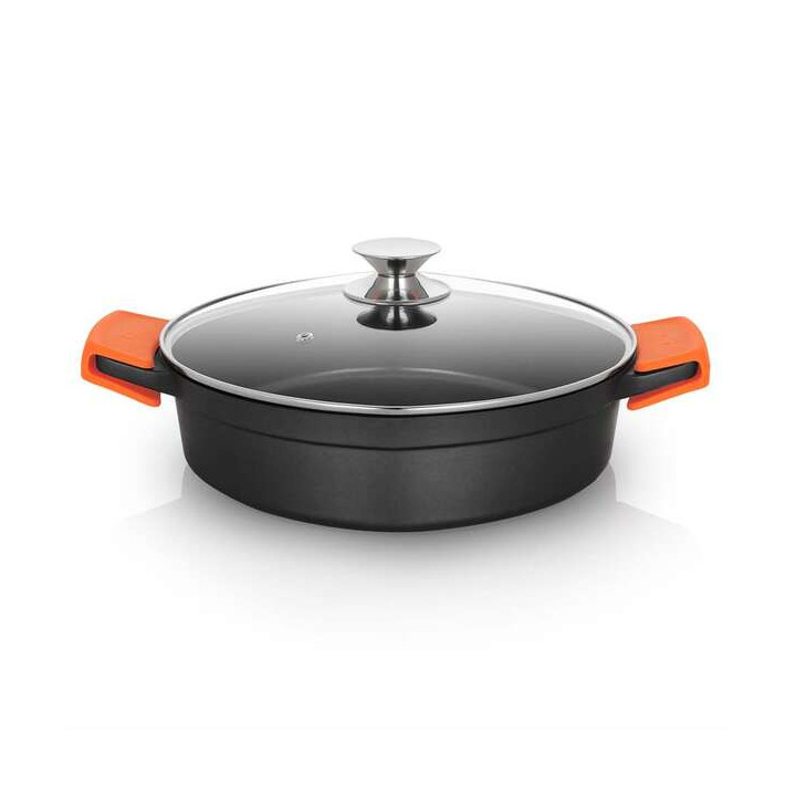 Orbegozo CDB 1028 Cacerola Baja de Aluminio Fundido - Versatilidad y Seguridad en la Cocina - Antiadherente Libre de Pfoa - Apt