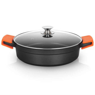 Orbegozo CDB 1032 Cacerola Baja - Aluminio Fundido Indeformable - Capacidad 5.9L - Asas de Silicona - Antiadherente Pfoa - Apta