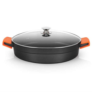 Orbegozo CDB Cacerola Baja Serie 10.5L - Aluminio Fundido Indeformable - Asas de Silicona - Apta para Todo Tipo de Fuegos - Sup