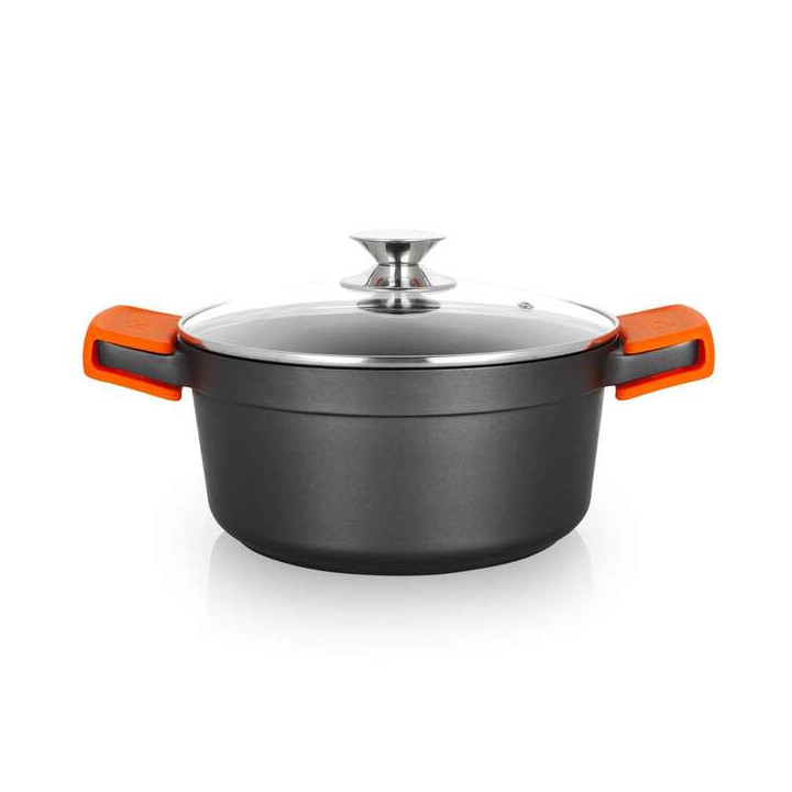 Orbegozo CDH 3024 - Cacerola de Aluminio Fundido para Guisos de la Abuela Indeformable - 4.5 L - Asas de Silicona - Antiadheren