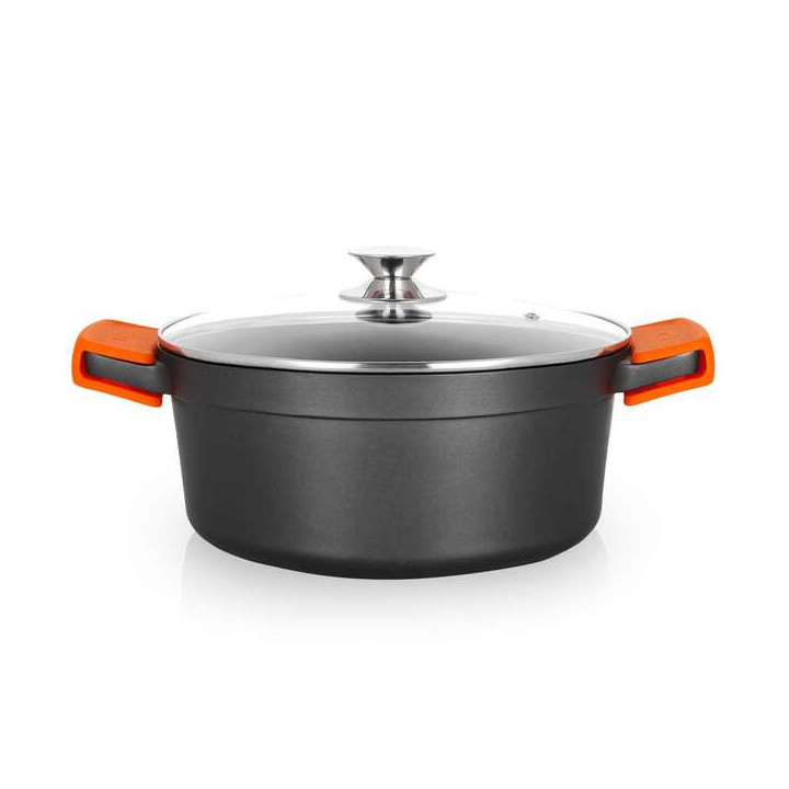 Orbegozo CDH 3028 - Cacerola de Aluminio Fundido - Cocina con Seguridad y Versatilidad - Antiadherente y Apta para Todo Tipo de