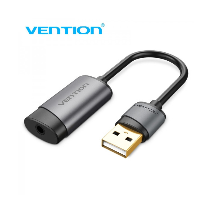 Vention Tarjeta de Sonido USB-A a Jack 3.5 Hembra - Color Gris